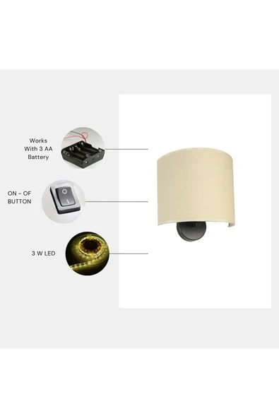 Lumexx YENİ BAMBU PİLLİ 05 ABAJURLU OVAL APLİK ürün görseli