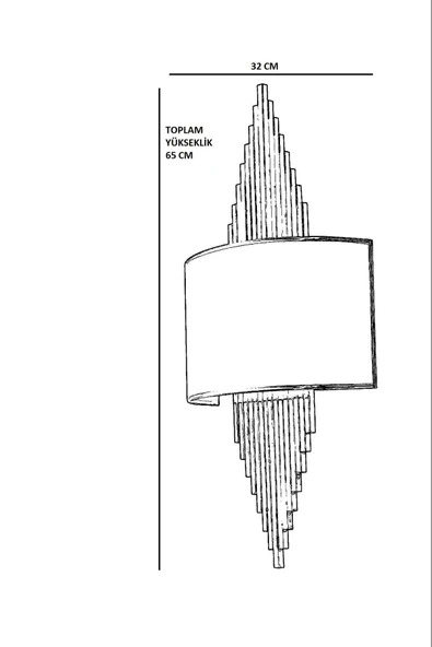 Lumexx Yeni Hande Pilli Siyah Oval 82 Abajurlu Aplik - Resim 5