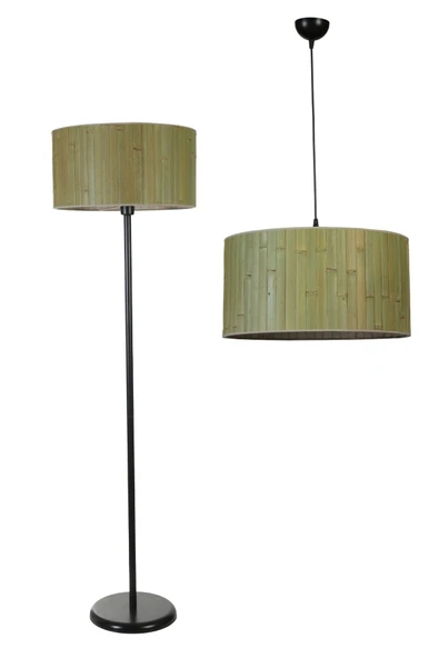 Lumexx BAMBU 03 AVİZE LAMBADER 2 Lİ SET - Resim 2