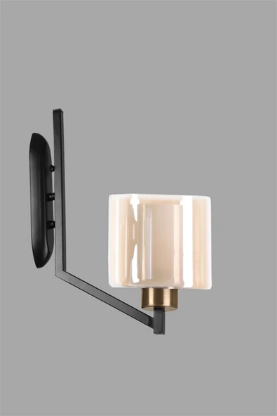 Lumexx Yeni Ruby Pilli Siyah Bal Camlı Aplik - Resim 2