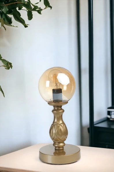 Lumexx Yeni Olimpiyat Pilli Eskitme Bal Camlı Masa Lambası - Resim 2