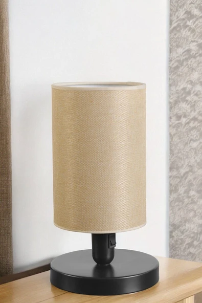 Lumexx Yeni Ayça Pilli Siyah Açık Hasır Abajurlu Masa Lambası - Resim 2