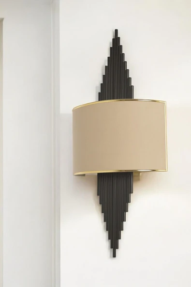 Lumexx Yeni Hande Pilli Siyah Oval 82 Abajurlu Aplik - Resim 2