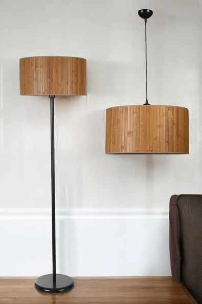 Lumexx BAMBU 01 AVİZE LAMBADER 2 Lİ SET ürün görseli