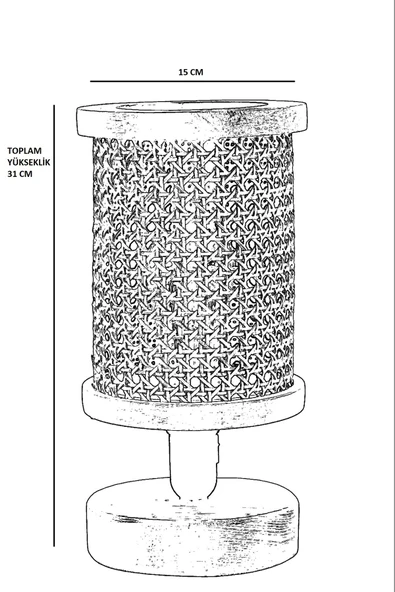 Lumexx GİZEM ABAJUR AVİZE 3 LÜ CEVİZ SET - Resim 5