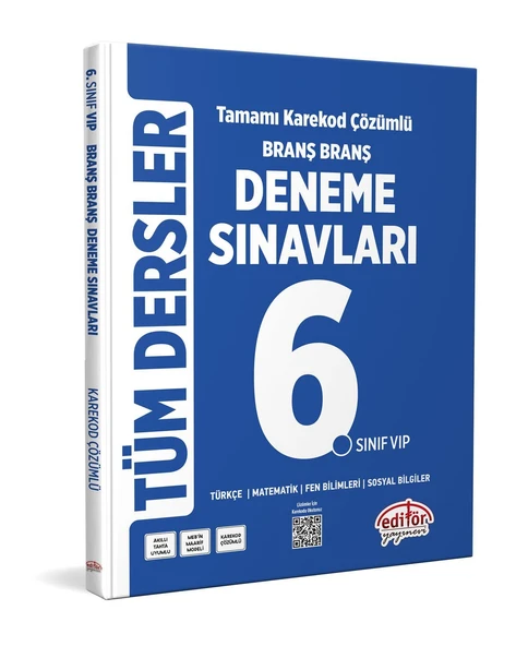 6. Sınıf Tüm Dersler Branş Branş Tamamı Çözümlü Deneme Sınavları Editör Yayınları ürün görseli