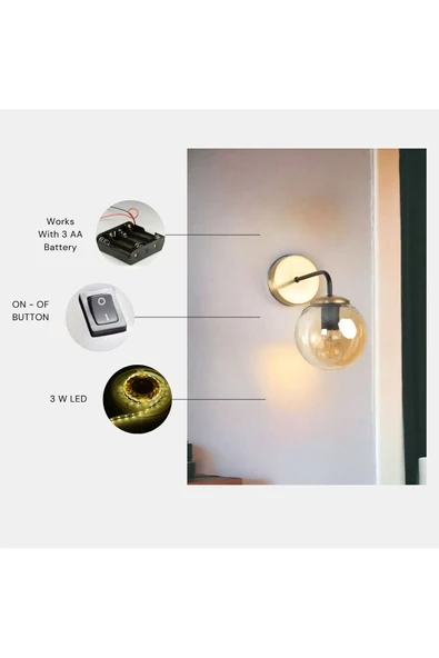 Lumexx Yeni Pablo Pilli Eskitme Bal Camlı Aplik ürün görseli