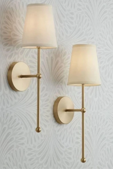 Lumexx YENİ BRİCE PİLLİ ESKİTME BEYAZ ABAJURLU APLİK - Resim 3