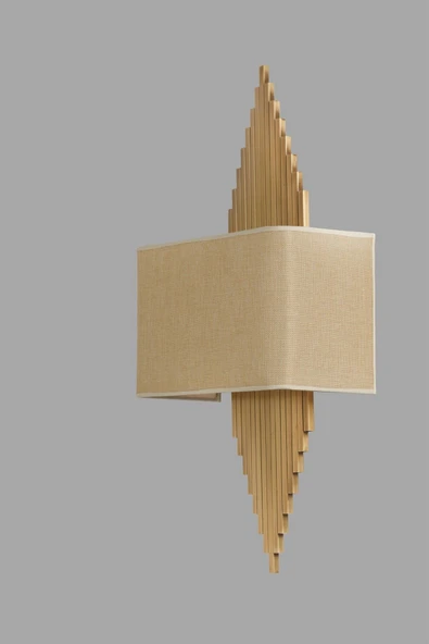 Lumexx Yeni Aslı Pilli Eskitme Dikdörtgen Açık Hasır Abajurlu Aplik - Resim 3