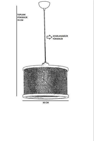 Lumexx GİZEM ABAJUR AVİZE 3 LÜ CEVİZ SET - Resim 6
