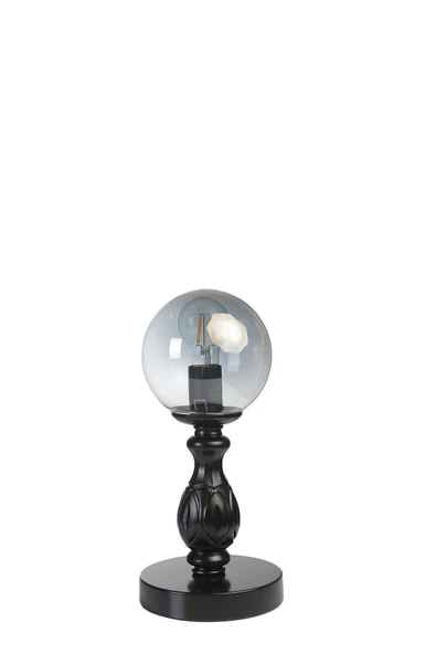 Lumexx Yeni Olimpiyat Pilli Siyah Füme Camlı Masa Lambası - Resim 3