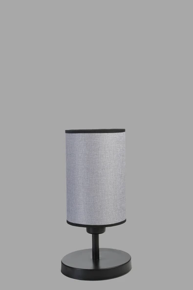 Lumexx Yeni Rumeli Pilli Siyah Hasır Gri Abajurlu Masa Lambası - Resim 4