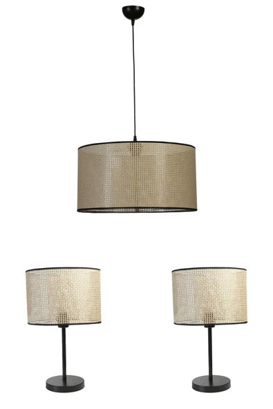 Lumexx PETEK ABAJUR AVİZE 3 LÜ SET - Resim 2