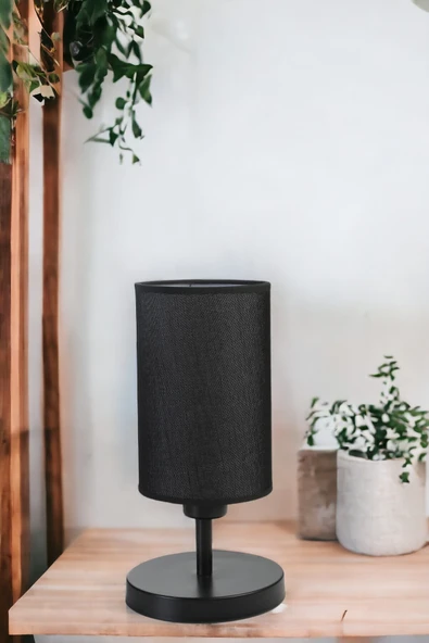 Lumexx YENİ RUMELİ PİLLİ SİYAH SİYAH ABAJURLU MASA LAMBASI - Resim 2