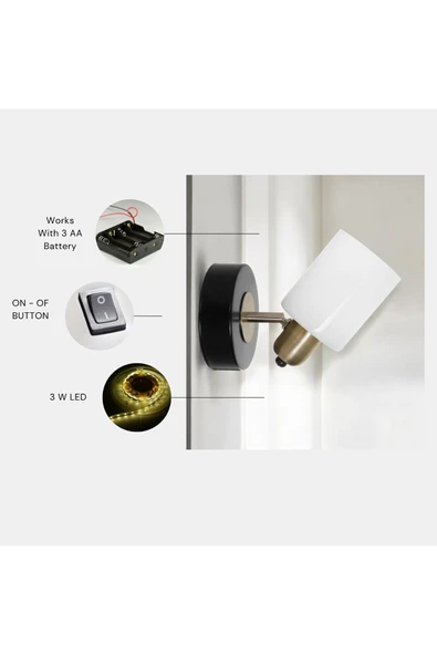 Lumexx YENİ NOMİ PİLLİ TEKLİ SİYAH BEYAZ CAMLI AVİZE ürün görseli