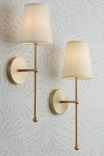 Lumexx Brice Eskitme Beyaz Abajurlu Aplik - Resim 2