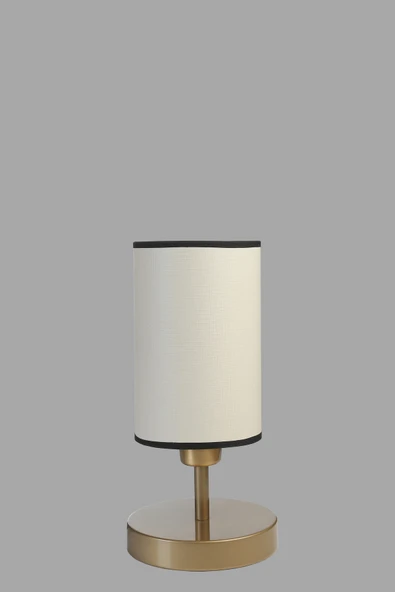 Lumexx YENİ RUMELİ PİLLİ ESKİTME FİNLİ KREM ABAJURLU MASA LAMBASI - Resim 2