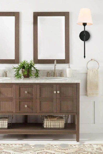 Lumexx DAVİN SİYAH BEYAZ ABAJURLU APLİK ürün görseli