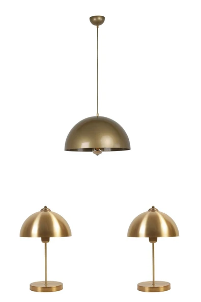 Lumexx Büyük Retro Eskitme Avize Abajur 3 Lü Set - Resim 2