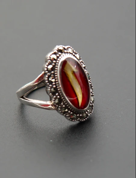 925 Ayar Gümüş Kadın Yüzük sy000100 - Resim 5