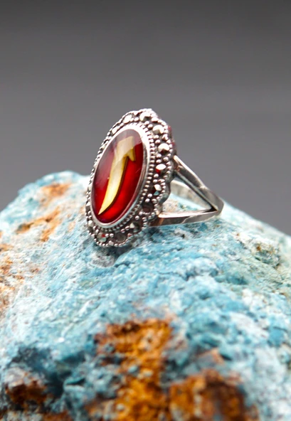 925 Ayar Gümüş Kadın Yüzük sy000100 - Resim 3