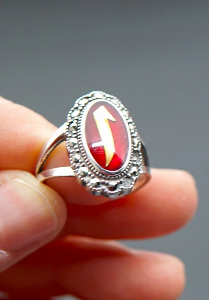 925 Ayar Gümüş Kadın Yüzük sy000100 - Resim 4