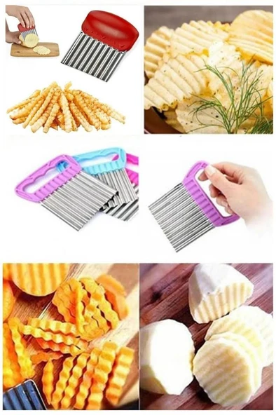 Cips Patates Doğrayıcı Chips Chopper Şekilli Sebze Ve Meyve Dilimleyici - Resim 2