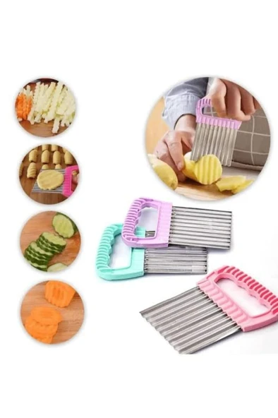 Cips Patates Doğrayıcı Chips Chopper Şekilli Sebze Ve Meyve Dilimleyici - Resim 5