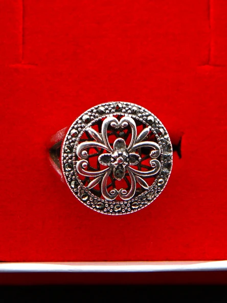 925 Ayar Gümüş Kadın Yüzük sy000101 - Resim 6