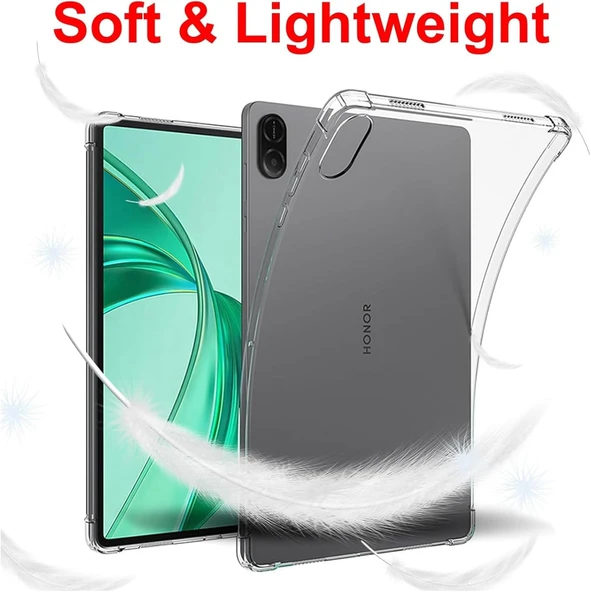 Honor Pad X8A 11 İnç Kılıf Şeffaf Silikon Köşe Korumalı Clear Darbe Emici Arka Kapak - 7