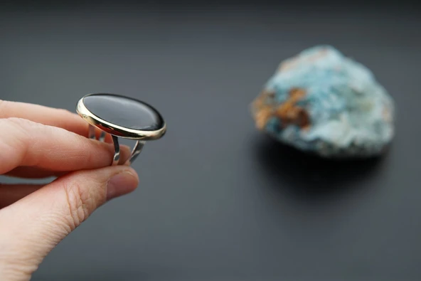 925 Ayar Gümüş ve Pirinç Kadın Yüzük sy000102 - Resim 3