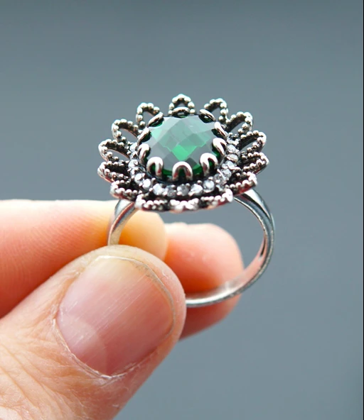 925 Ayar Kadın Gümüş Yüzük sy000103 - Resim 3