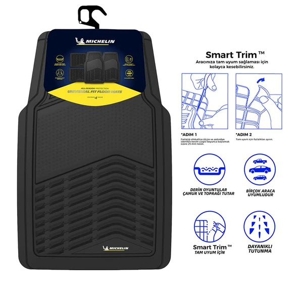 Michelin MC33856 Tüm Araçlara Uyumlu 4 Parça Üniversal 3D Havuzlu Oto Paspas - 2