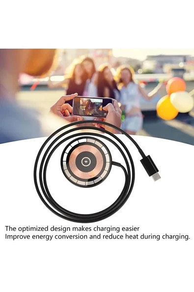 AW16 15W TypeC Magsafe, IPhone Manyetik Şeffaf Görünümlü Kablosuz Şarj Cihazı - 4