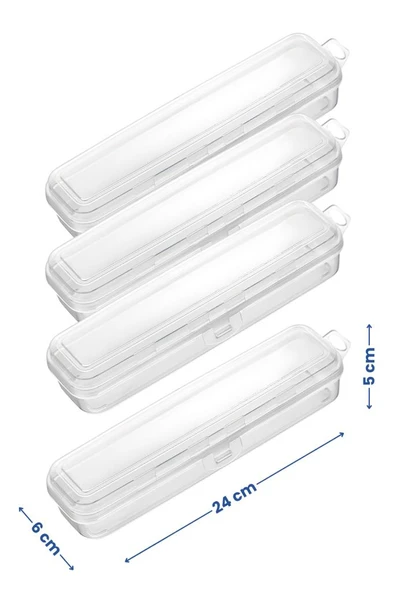 4’lü Aksesuar Kutu Seti, Çatal Kaşık Bıçak Diş Fırçası Traş Bakım Makyaj Kalem Saklama Kabı BASKISIZ - 2