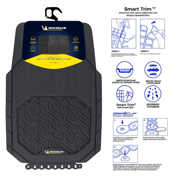 Michelin MC34587 Tüm Araçlara Uyumlu 4 Parça Üniversal 3D Havuzlu Oto Paspas - 2
