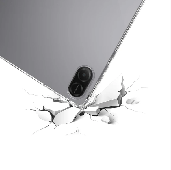 Honor Pad X8A 11 İnç Kılıf Şeffaf Silikon Köşe Korumalı Clear Darbe Emici Arka Kapak - 6
