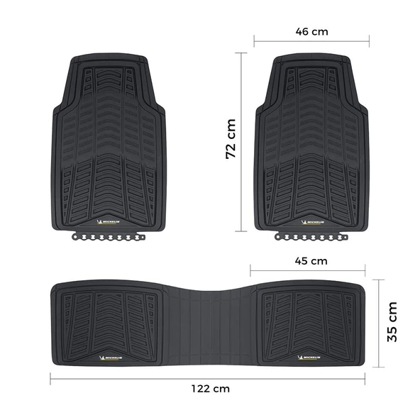 Michelin MC33863 Tüm Araçlara Uyumlu 3 Parça Üniversal 3D Havuzlu Oto Paspas - 3