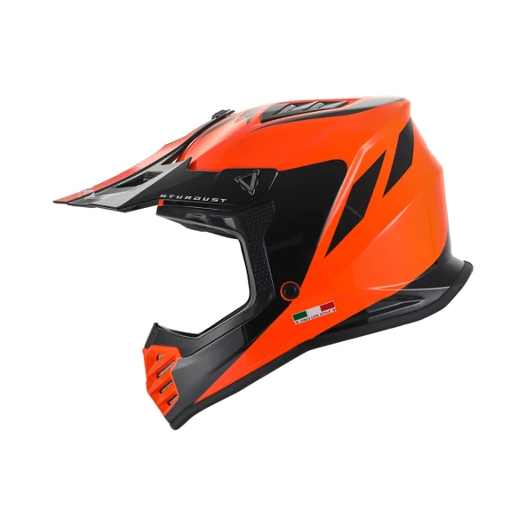 SWAY 618 Startust Çocuk Cross Kaskı Bisiklet Motosiklet Enduro Kask XL Beden Turuncu Çocuk Kaskı - Resim 2
