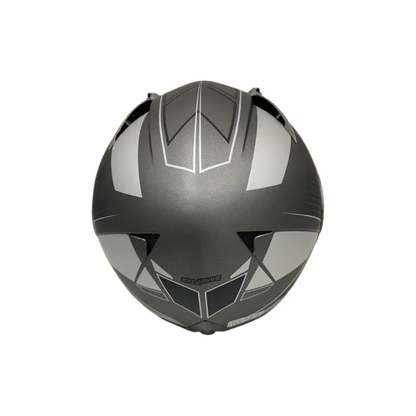 JK20 Çene Açılır Güneş Vizörlü Motosiklet Kaskı Gri Siyah L Beden Baş Çevresi: 59-60CM - Resim 3