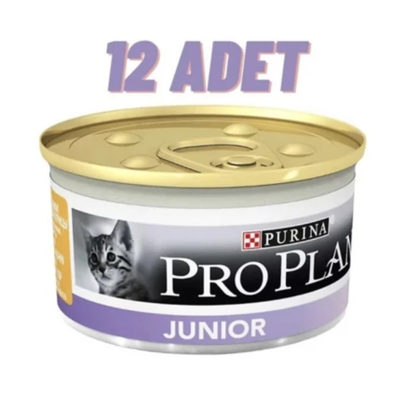 Pro Plan Junior Tavuklu 85 gr 12'li Yavru Konserve Kedi Maması ürün görseli