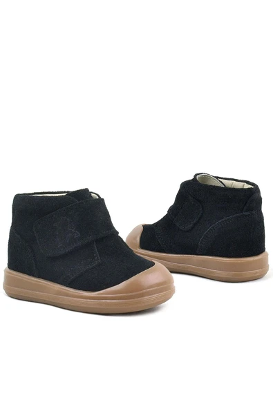 Rakerplus Yoohoo Hakiki Deri Siyah Cırtlı Unisex Bebek Bot - 8