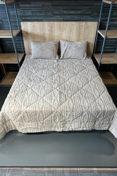 Ivy Çift Kişilik 220x240 cm Yatak Örtüsü Bej ürün görseli