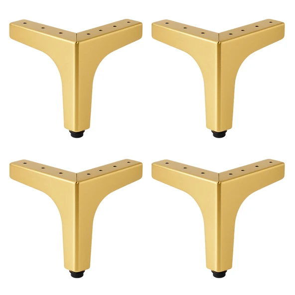 Dekor 12 cm Gold 4 'lü Set Altın Metal Mobilya Ayağı Dayanıklı Modern Tasarım Koltuk Sehpa Ünite - Resim 7