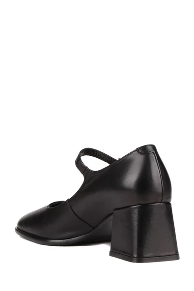 Stato - Siyah Hakiki Deri Kadın Topuklu Ayakkabı 25-5680 - Resim 5