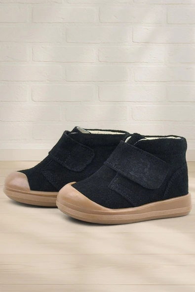 Rakerplus Yoohoo Hakiki Deri Siyah Cırtlı Unisex Bebek Bot ürün görseli