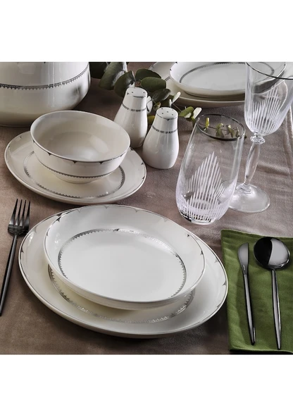 Aryıldız Bone Umbrella Platin 60 Parça 12 Kişilik Yemek Takımı ürün görseli 1
