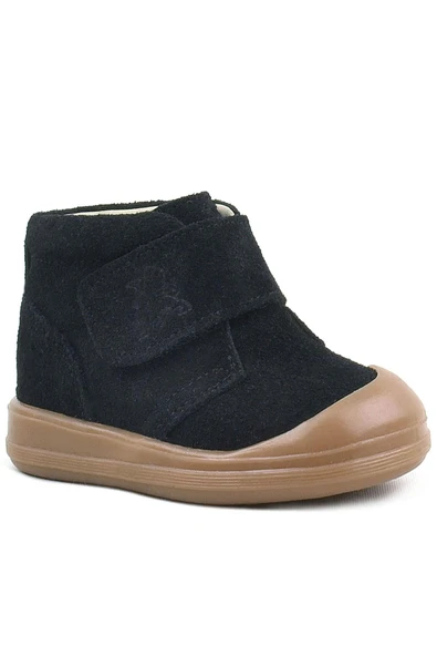 Rakerplus Yoohoo Hakiki Deri Siyah Cırtlı Unisex Bebek Bot - 10