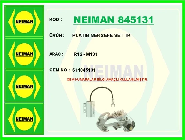 PLATIN MEKSEFE SET TK R12 - M131 611845131 ürün görseli