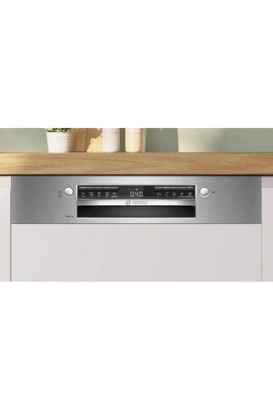 Bosch SMI4IKS50T Bosch Serie 4 Yarı Ankastre Bulaşık Makinesi 60 cm Paslanmaz çelik - Resim 2